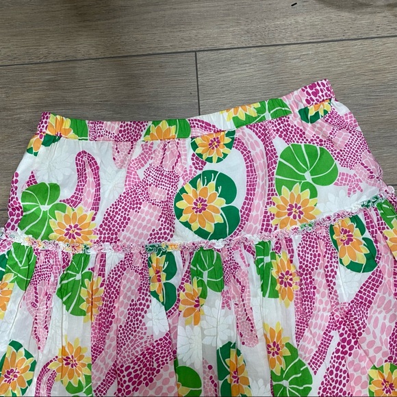 LILLY PULITZER alligator tiered circle skirt M - Picture 7 of 10